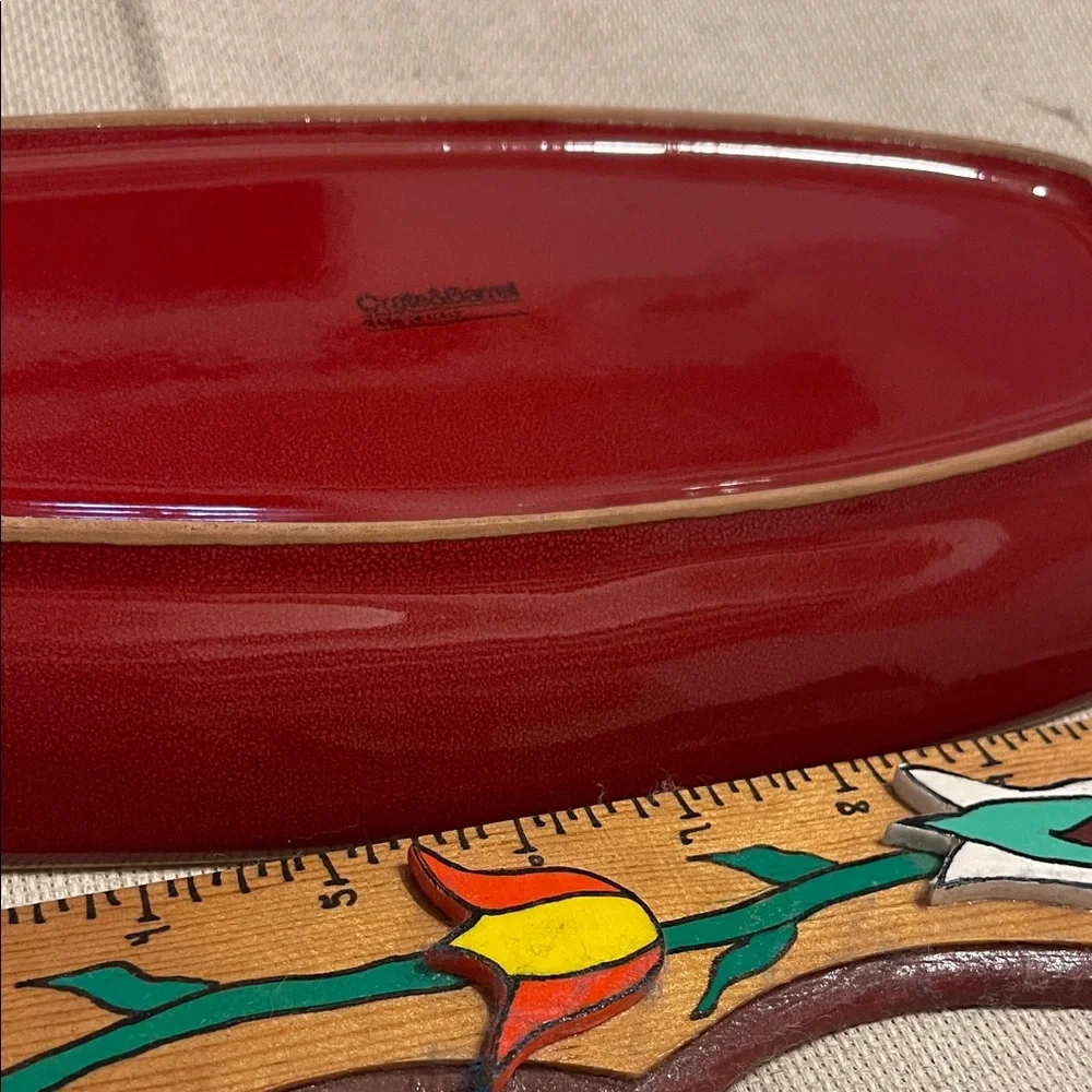 Crate&Barrel Red Platter or Candle Plate